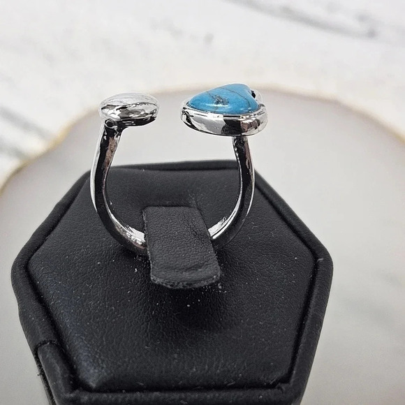 Blue River Heart Adjustable Fashion Ring A57 - Picture 3 of 6